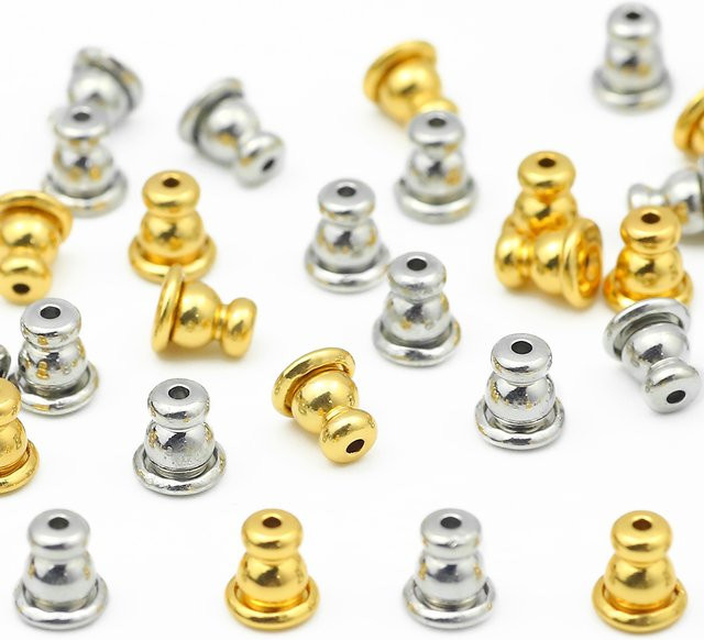 JHNBY Ohrringkappen Messing, Gold, Pagode, 6×5mm - Bild 1