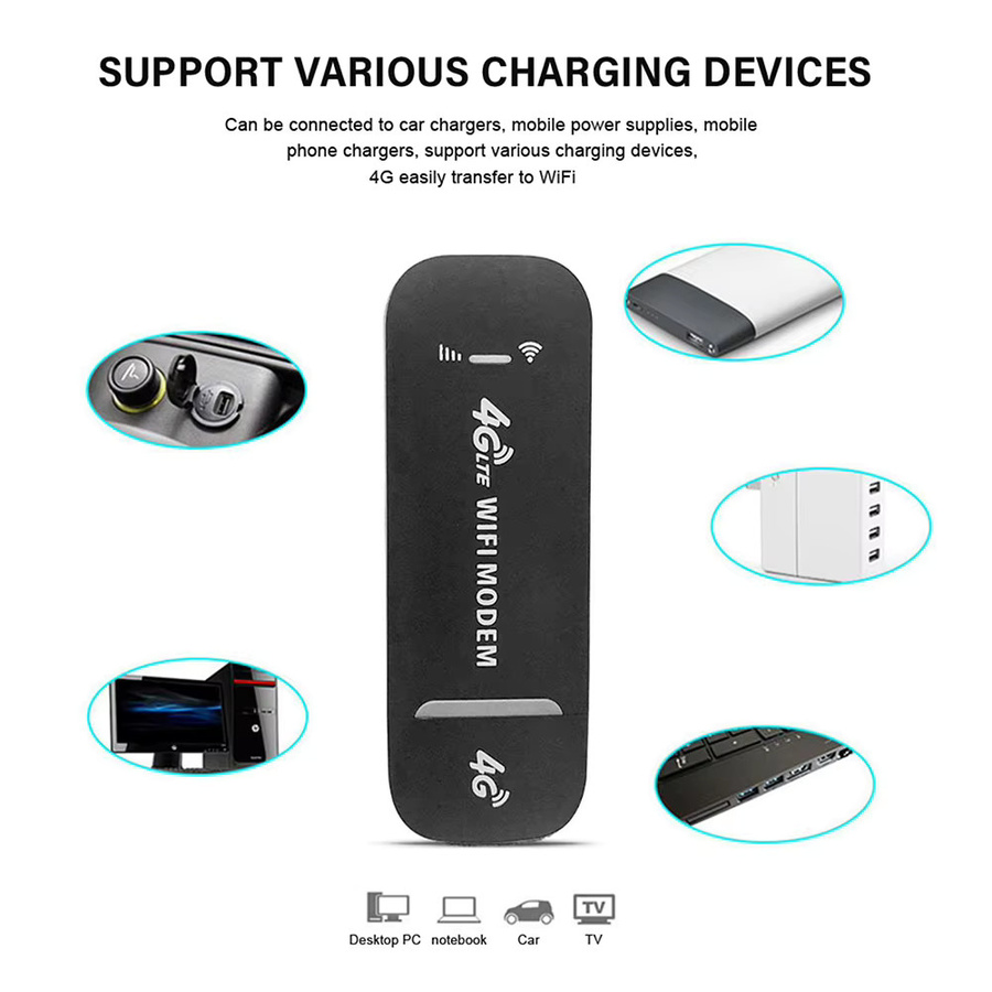 APWIKOGER Mobiler 4G/5G LTE WLAN Router als USB Dongle Modem Stick mit 150 Mbit/s in Schwarz - Bild 3