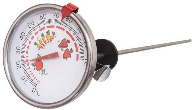 Orion Edelstahl Einkoch- und Einmachthermometer mit Topfclip und Gummistopfen, Farbe: Silber, Höhe: 28 cm, Breite: 7,5 cm - Bild 1