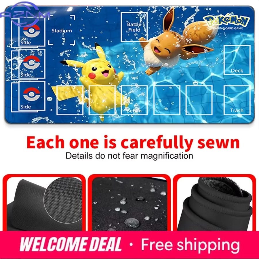 Potdemiel Pokémon Pikachu und Eevee Wasserspritzer Spielmatte, groß, rutschfest - Bild 4