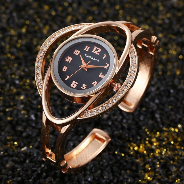 Dai Lanfu Armbanduhr, Quarz, Edelstahl, Gold, Grau, Damen - Bild 1