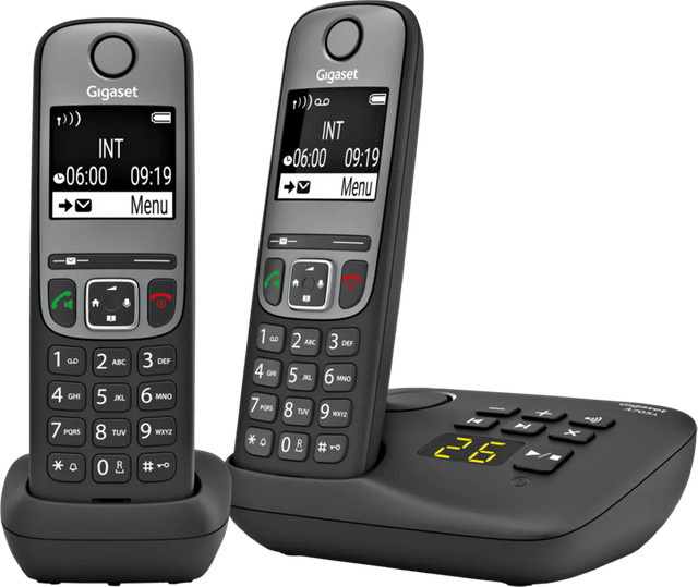 Gigaset A705A Duo Schnurlos Telefonset in Schwarz mit Anrufbeantworter, Anruferkennung und Freisprecheinrichtung - Bild 1