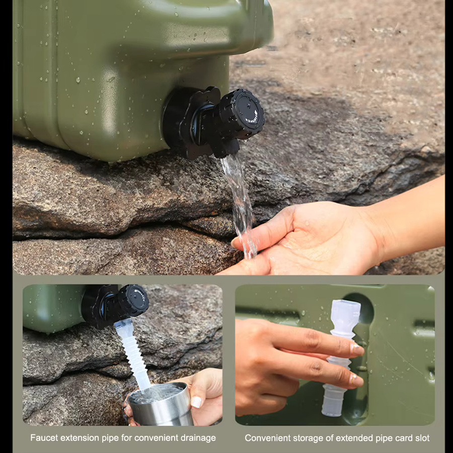 eelhoe Camping-Wasserbehälter in Grün mit 25 l Volumen und abnehmbarem Wasserhahn - Bild 4