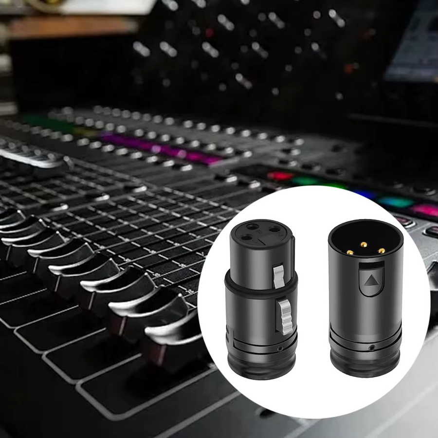ALLOYSEED XLR-Adapter 90 Grad rechtwinklig männlich zu weiblich in Schwarz mit Lötanschluss aus Zinklegierung - Bild 4