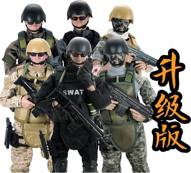 GRAPMAN Navy Seals US Militär Soldat SDU SWAT Polizei Actionfigur, 30cm, mit Waffe - Bild 1