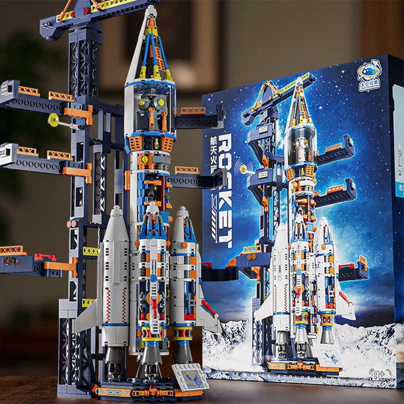 Linyi toy Weltraumstartfahrzeug Gebäude bunte Set - Bild 4