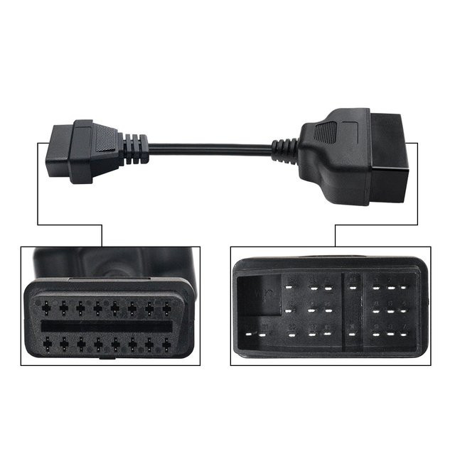 Aermotor OBD2 Diagnosekabel Adapter von 22 Pin auf 16 Pin Buchse für Toyota in Schwarz - Bild 1