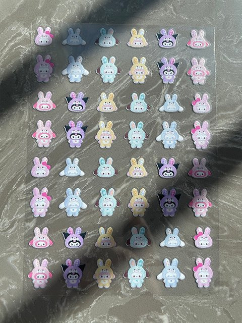 Sanrio Kawaii Hellokitty Lebensmittel- und Obst-Motiv Mini PVC-Aufkleber, 1-teiliges Set - Bild 1