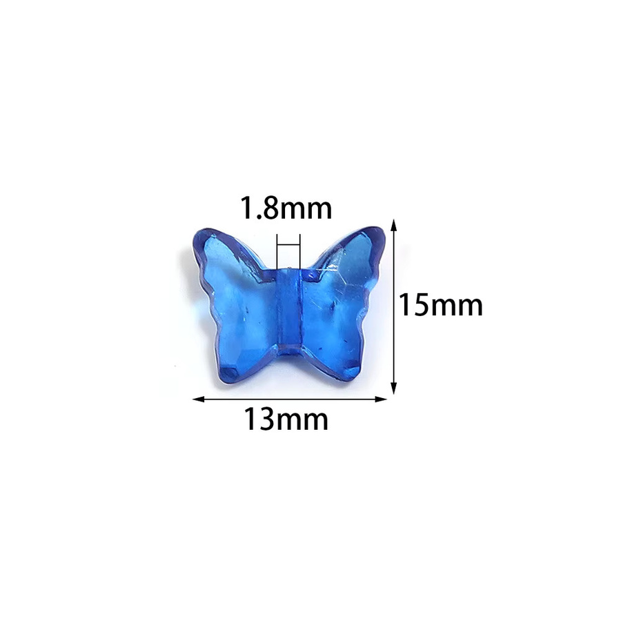 louleur Schmetterlingsperlen Acryl, bunt, 15 x 13 mm, Unisex - Bild 2