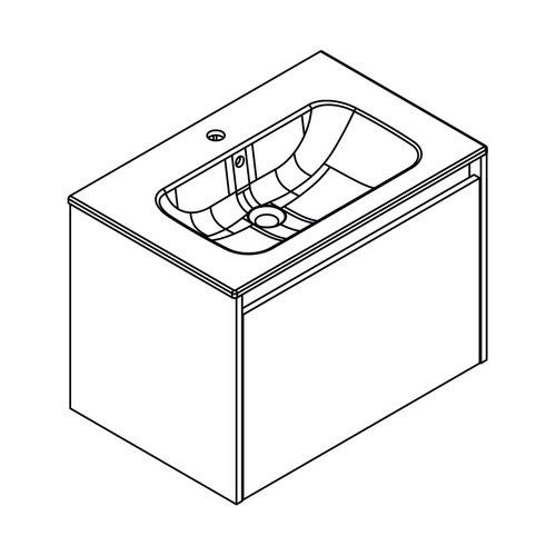 Fackelmann Waschtisch-Set Compact Line in Sonoma Eiche mit 1 Schublade, B/T/H: 71,0 x 46,5 x 51,5 cm - Bild 2