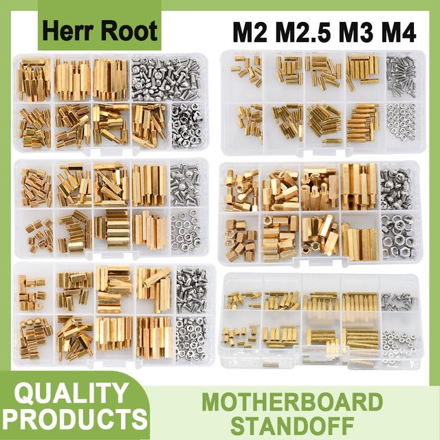 Messing Motherboard Abstandsbolzen Set mit Hex-Sechskant-Einzelkopf für PCB und Board Rack in den Größen M2, M2,5, M3 und M4 - Bild 1