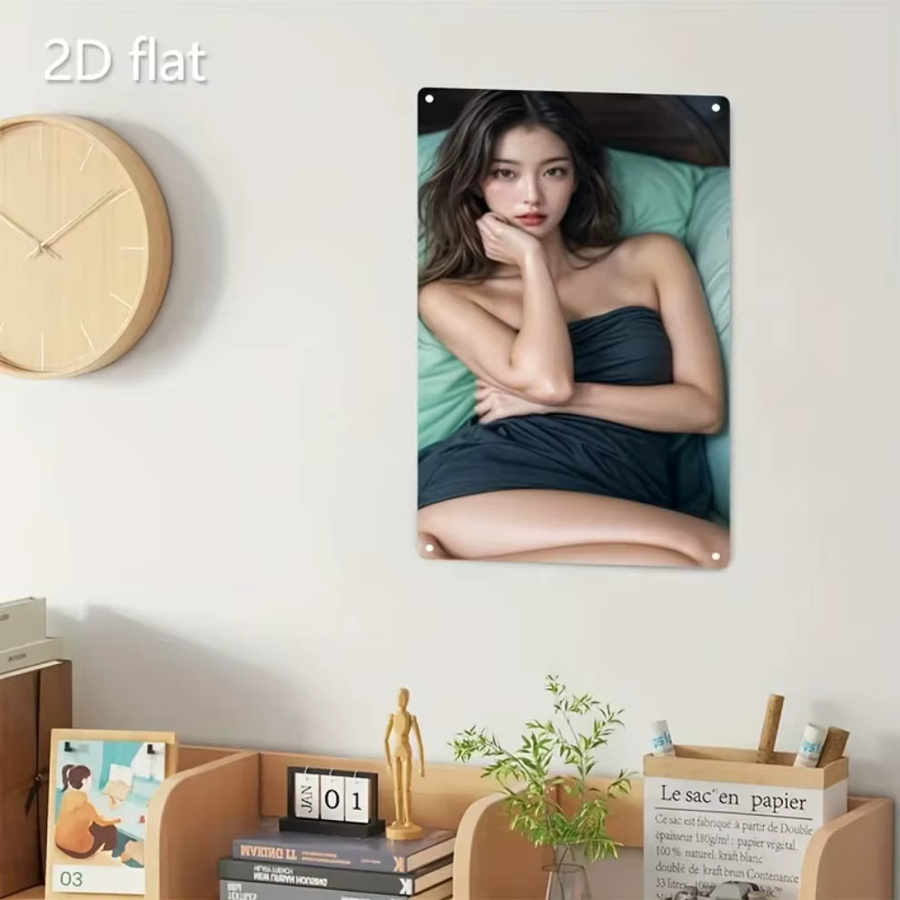 Moderne Metall-Wandkunst CIFBUY mit weiblichem Gesicht als 2D-Eisen-Dekoration für dein Zuhause, Café oder Bar - Bild 4