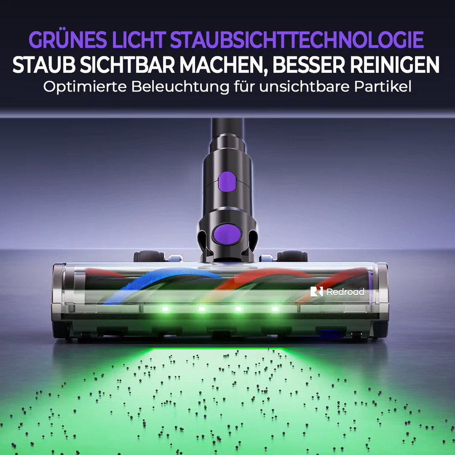 RedKey P9 Pro Akku-Staubsauger mit 650 W und 75 kPa Saugleistung, beutelloser Stabstaubsauger für Zuhause und Auto mit 70 Minuten Laufzeit - Bild 4