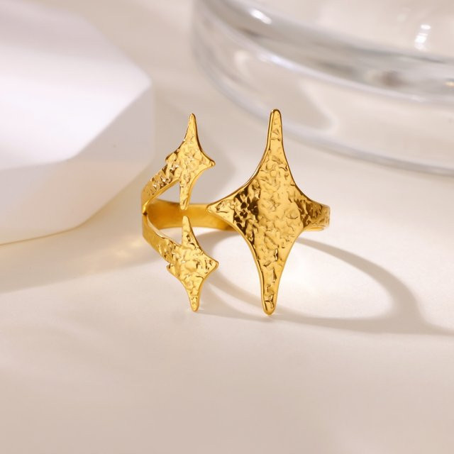 ICFTZWE Ring, 18 Karat vergoldeter Edelstahl, Gold, Vintage, Damen - Bild 1