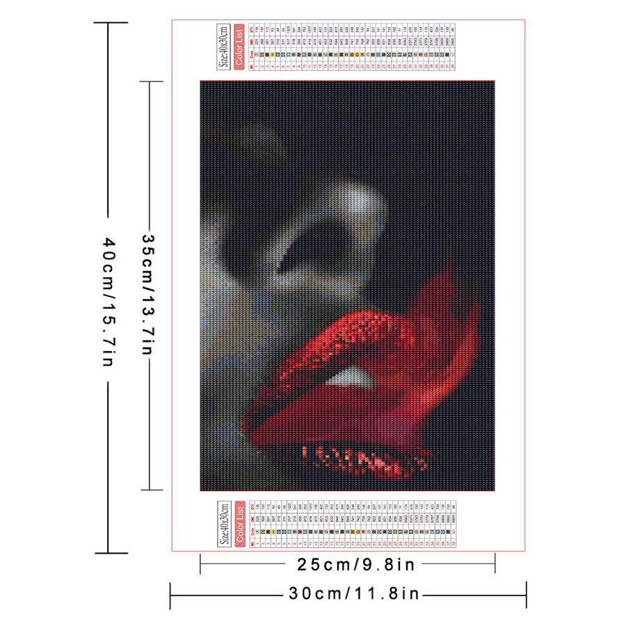 AZQSD Diamond Painting Lippen Motiv als Mosaik-Kunstwerk mit runden Steinen, Mehrfarbig, B x H: 30 x 40 cm - Bild 2