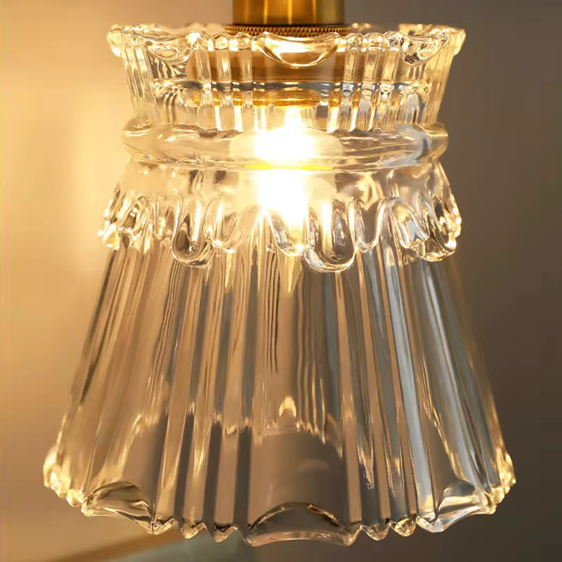 Ramalho Pendelleuchte aus Glas in Transparent mit Gold/Messing für Esszimmer, Küche und Schlafzimmer - Bild 4