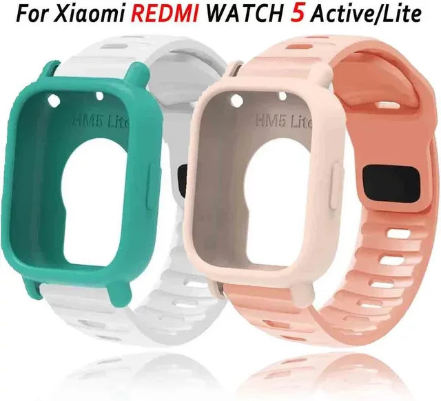FancyWrist Silikonhülle und Armband Set für Xiaomi Redmi Watch 5 Active und Redmi Watch 5 Lite Sport Ersatzarmband mit Soft Protector Bumper Cover - Bild 1