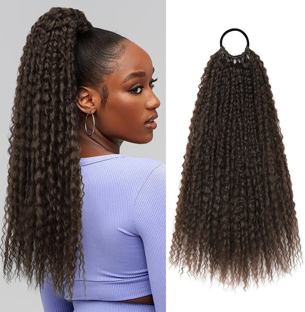 Synthetischer Afro Kinky Curly Kunst-Pferdeschwanz, 18 Zoll, Damen - Bild 1