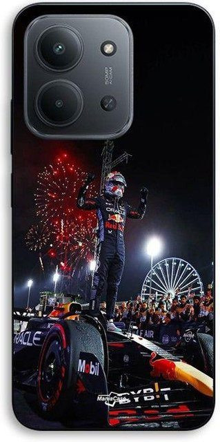 MANIACASE Handyhülle für Xiaomi Redmi 15C 5G aus flexiblem Silikon TPU in Schwarz mit Max Verstappen Champion Design - Bild 1