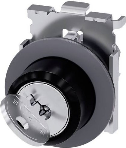 Siemens Schlüsselschalter 3SU1060-4LF21-0AA0 Schwarz Metall 1 x 90° IP66 IP67 IP69/IP69K Flush - Bild 1
