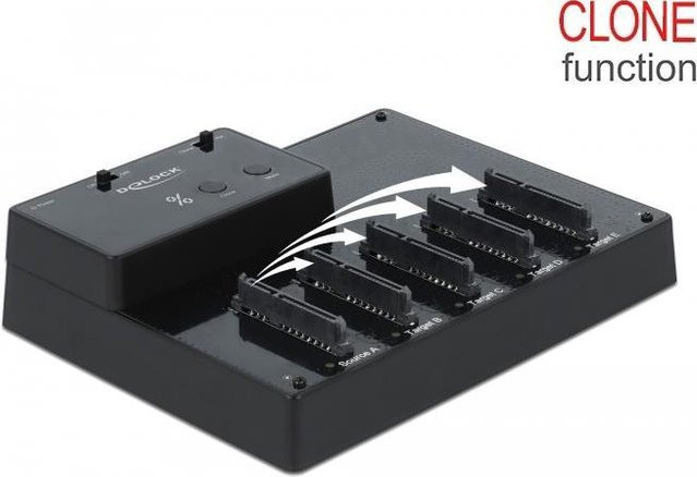 DeLOCK 64098 SATA Festplatten-Dockingstation mit Clone-Funktion und USB-Hub, USB 3.0, Schwarz - Bild 2