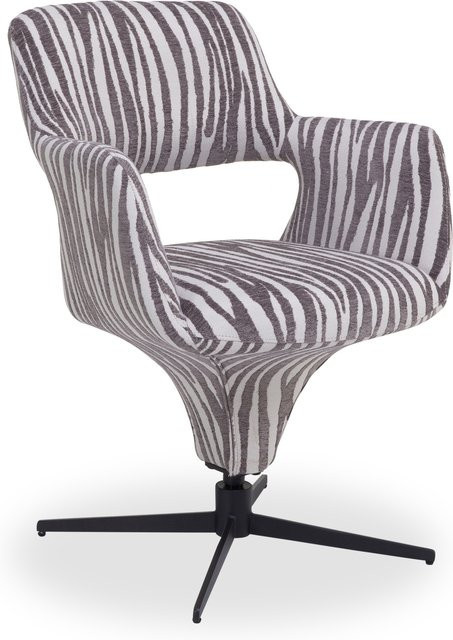 Armlehnstuhl HARPER LETUR mit Stoffbezug in Beige, Blau und Multicolour, B/T/H: 61 x 63 x 84 cm - Bild 1