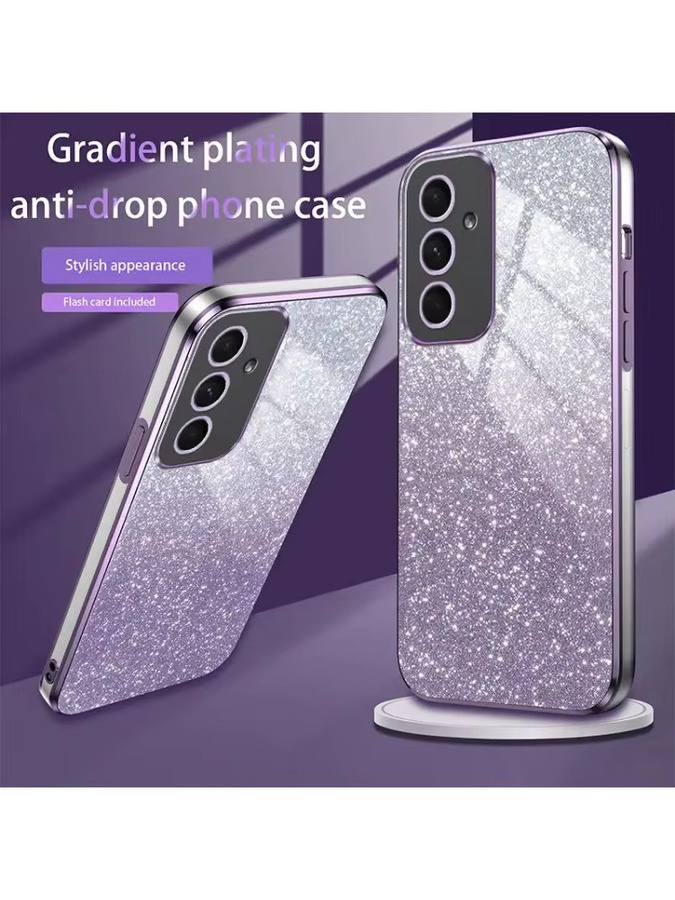 Trendy Glossy Glitter 6D Plating Schutzhülle für Samsung Galaxy A57 A56 A55 A37 A36 A35 A27 A26 A25 A17 A16 A15 Stoßfeste Bumper Back Cover in Purple - Bild 5