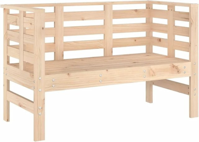 vidaXL Gartenbank aus Kiefer Massivholz in Braun, B/T/H: 111,5 x 53 x 71 cm - Bild 1