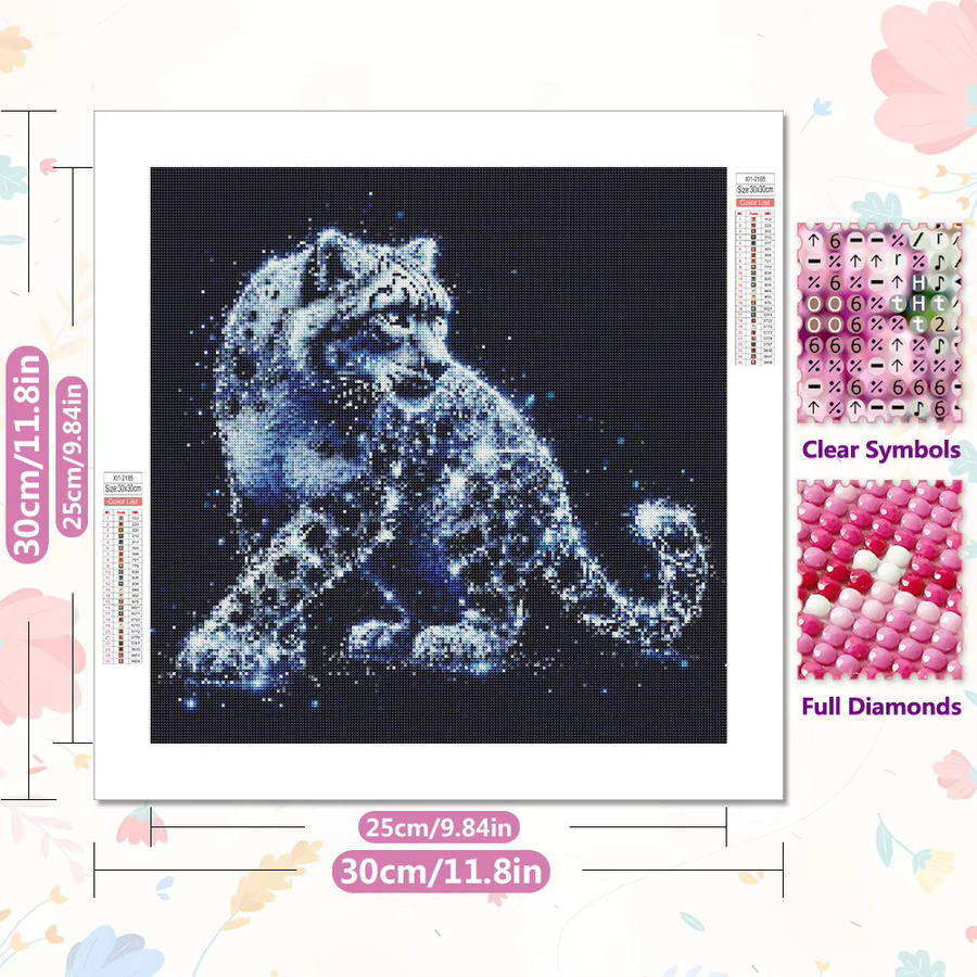EverShine 5D-Diamantgemälde Leopard DIY-Mosaik-Set für Erwachsene mit runden Steinen, B/B/H: 20 x 20 x 20 cm - Bild 2