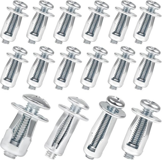 ABRE Jack Nut Kit 80-teiliges Sortiment mit Expansionsschrauben und Blütenmuttern in Silber für die Nummernschildmontage und Wandbefestigung - Bild 1