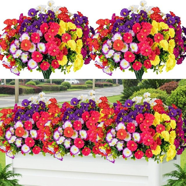 MENGHAO Gänseblümchen Kunstblumen-Blumenstrauß in Orange und Multicolour für Heimdekoration, Garten und Hochzeit - Bild 1