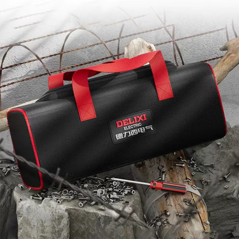 DELIXI ELECTRIC Werkzeugtasche aus Oxford-Stoff in Schwarz für Elektriker und Tischler - Bild 5