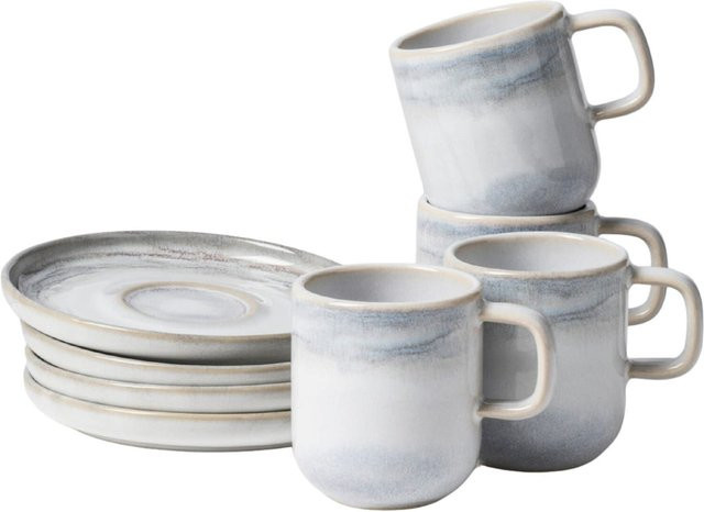 Gipfelstück Espressotassen-Set aus Steinzeug in Blau - Bild 1