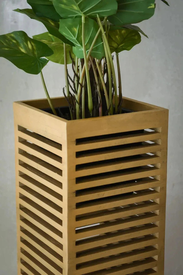 Pflanzkübel Kolo artplants in Beige und Braun, rechteckig, B/T/H: 77 x 25 x 25 cm - Bild 2