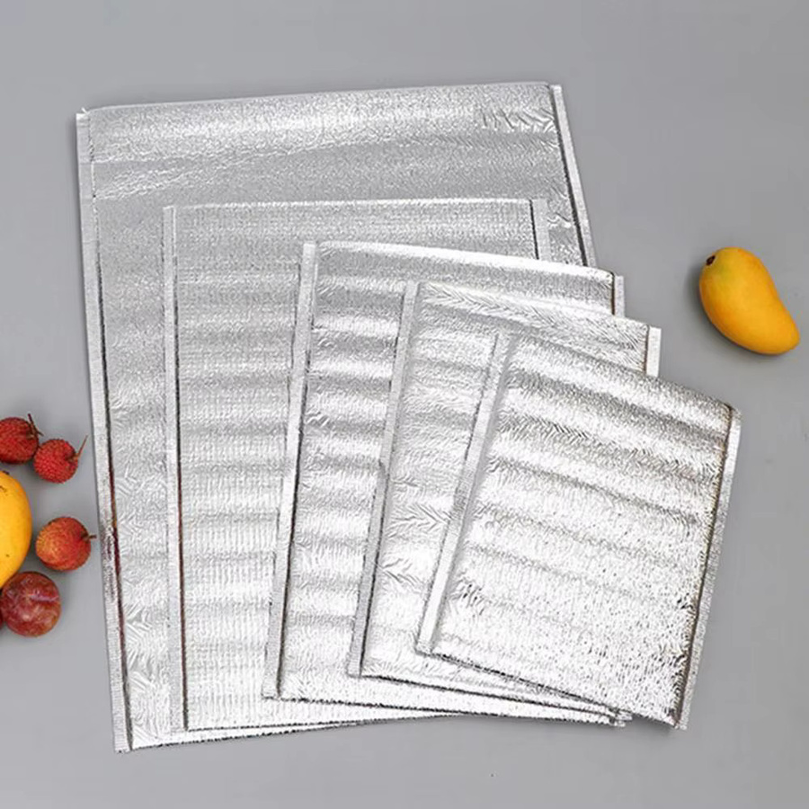 10er Packung Aluminiumfolienbeutel als Thermolisierbeutel und Isolierbeutel für Lebensmittel und Getränke in Silber - Bild 2