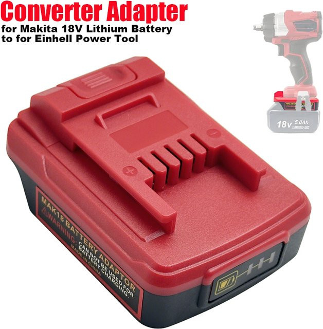Akku-Adapter Konverter für Makita 18 V auf Einhell 18 V Li-Ionen-Akku in Rot - Bild 1