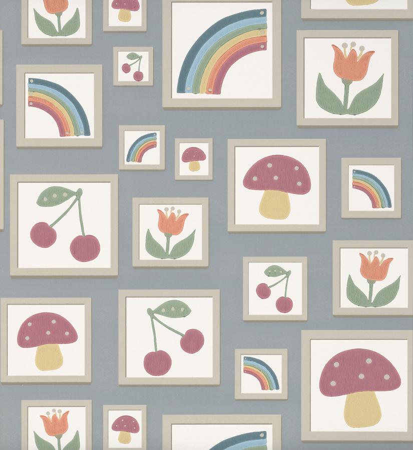 Little Greene Tapete Balance Celestial in Mehrfarbig mit geometrischem und botanischem Muster als Vlies-Tapete - Bild 1