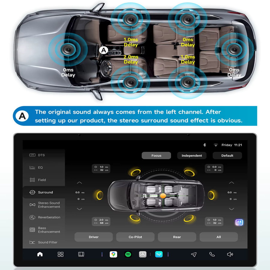 Hizpo Android Autoradio für Volkswagen Passat B7 2010-2015 mit 8 Kernen, 8+256 GB Speicher, GPS, Video, Carplay, 4G und AI Voice Navigation in Schwarz - Bild 3