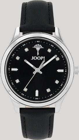 Joop! Armbanduhr Edelstahl, Leder, Silber, Schwarz, Damen - Bild 1