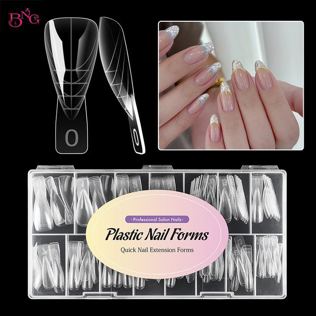 BNG Duale Nagelformen, 150 Stück, Stiletto und Mandel, 15 Größen - Bild 1