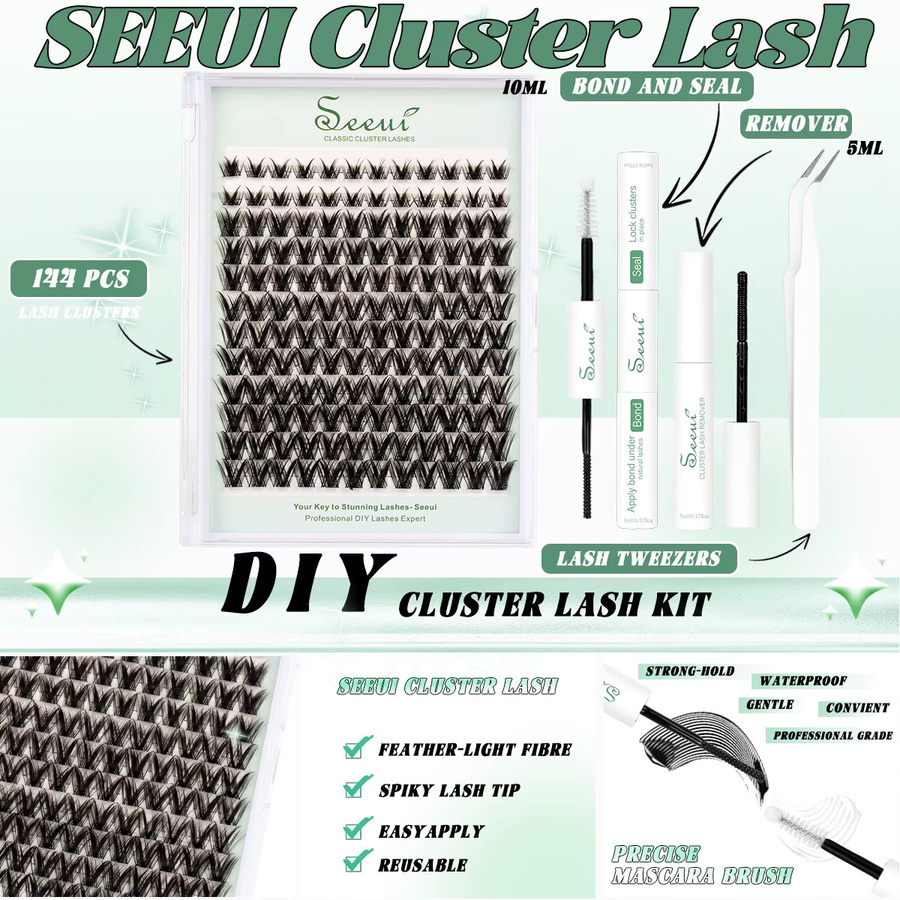 Seeui Wimpern-Cluster-Set, natürlich, Unisex - Bild 4