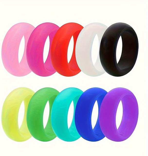 Pinannie Silikonringe, Bunt, Damen, 8 mm breit, Größe 5–12 - Bild 1