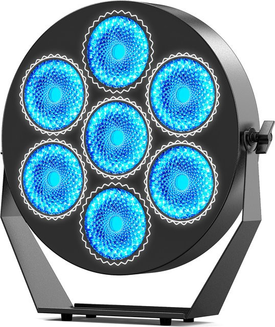 U'King RGB LED Retro Bühnenlicht in Gold/Messing mit 7x50W, DMX512 Strobe Effekt Lineares Vintagelicht für DJ, Disco und Show - Bild 1