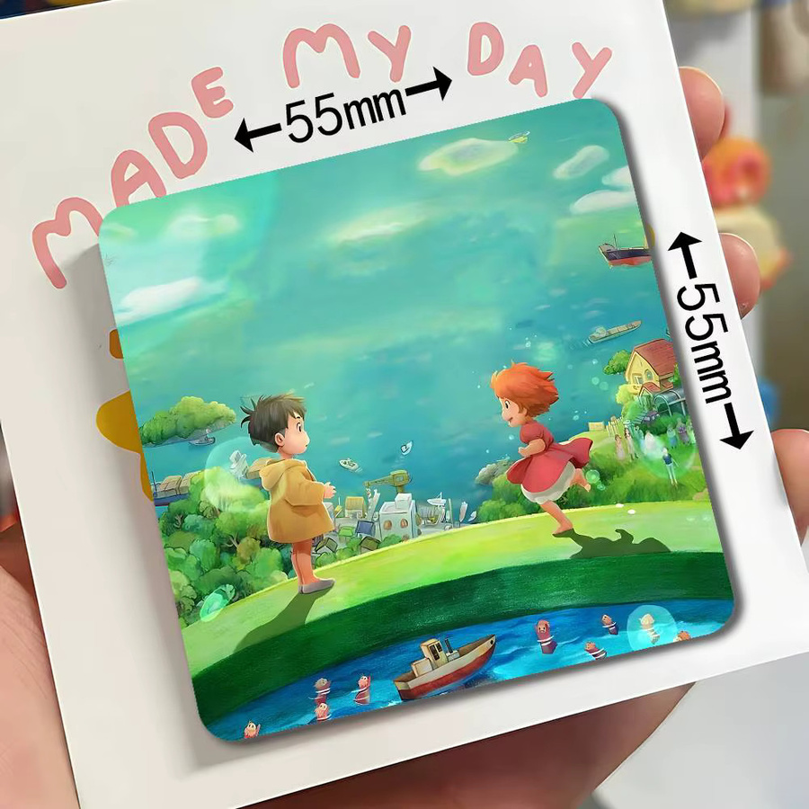 Ponyo An der Klippe Anime Kühlschrankmagnet Smeg quadratisch, Mehrfarbig, B/H: 5,5 x 5,5 cm - Bild 4
