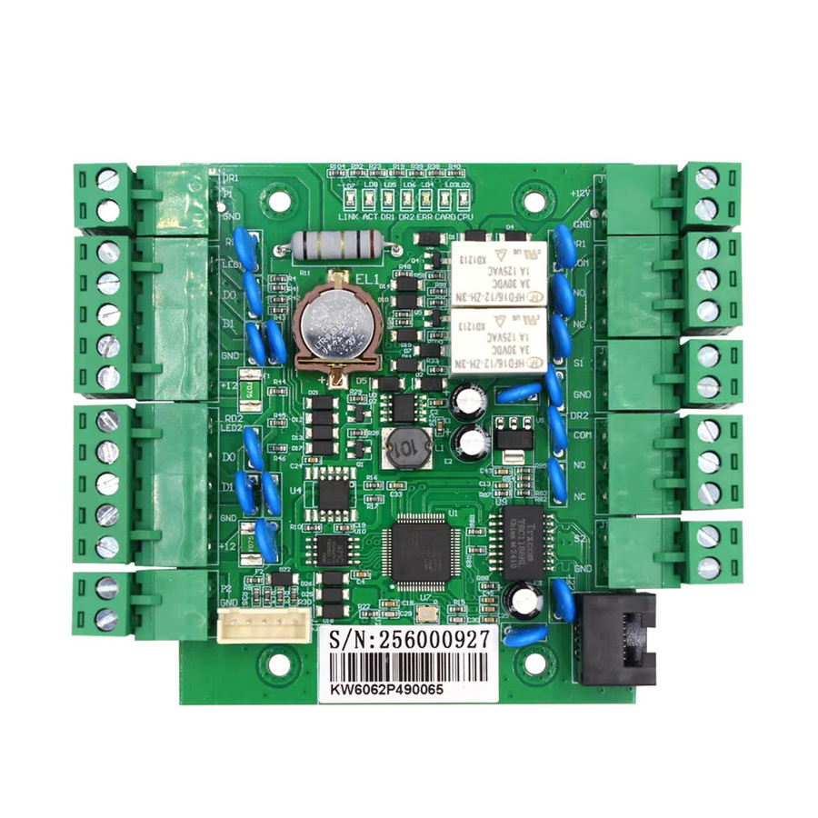 Asia-Teco WG606 TCP/IP Netzwerk Wiegand 26 34 Zugangskontroll-Steuerplatine mit Relais Board für 1 2 oder 4 Türen in Grün - Bild 1