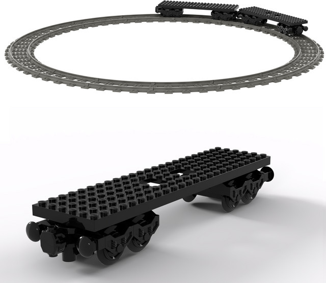 Sky Feather MOC City Train Base Wheel Carriage, Bausteine, Zubehörset - Bild 1