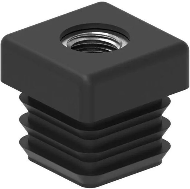 FeNau Kunststoffkappe für Quadratrohr 20x20x2,0 mm mit M8 Gewinde in Schwarz - Bild 1