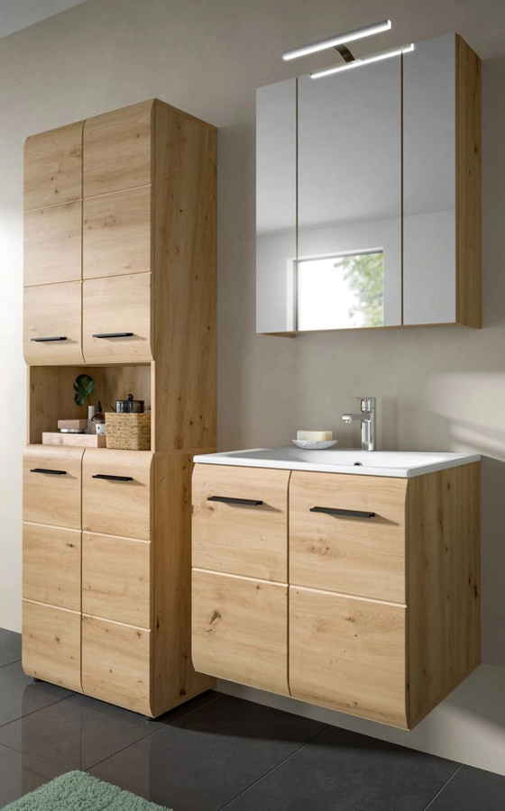 Badmöbel Set Cover von Inn.Furn in Eiche Matt, 3-teilig, Breite: 135 cm - Bild 1