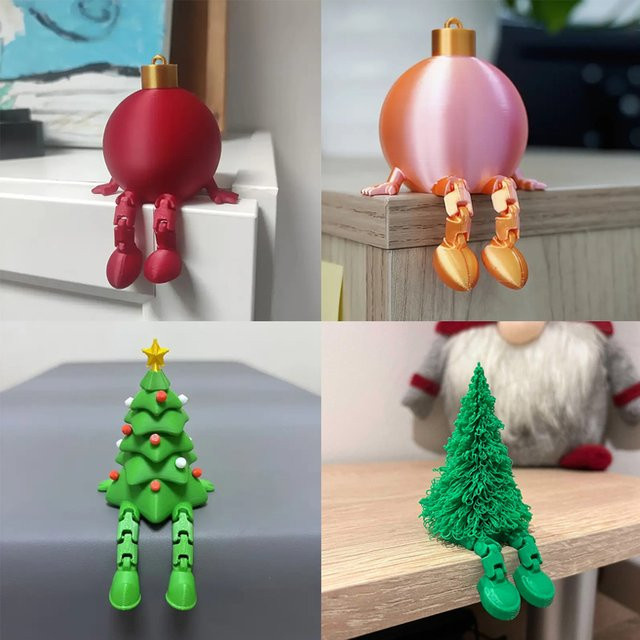 JETTING Weihnachtskugel mit beweglichen Gelenken aus dem 3D-Druck als Christbaumschmuck und festliche Tischdekoration - Bild 1
