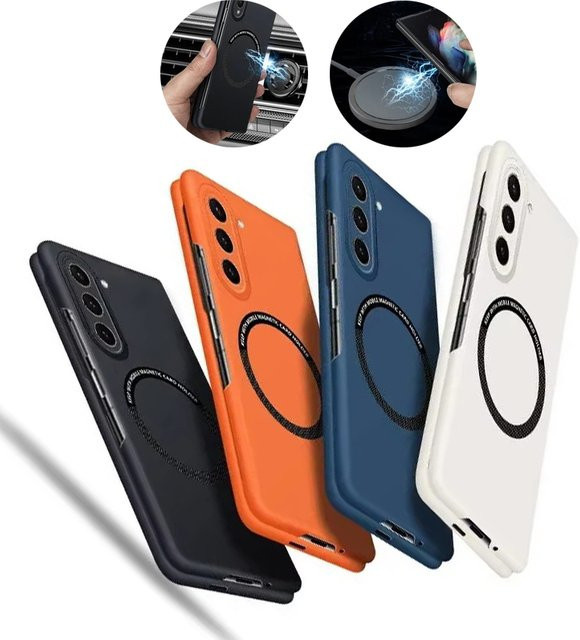 NUCWIN Schlanke und stoßfeste Schutzhülle für Samsung Galaxy Z Fold 7 6 5 4 3 mit magnetischer kabelloser Ladefunktion in Weiß - Bild 1